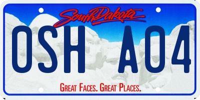 SD license plate 0SHA04