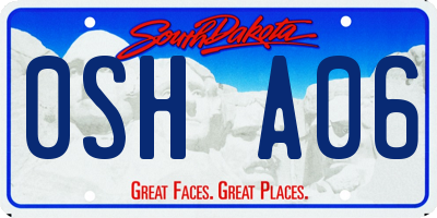 SD license plate 0SHA06