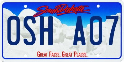 SD license plate 0SHA07