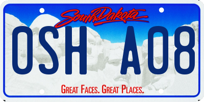 SD license plate 0SHA08