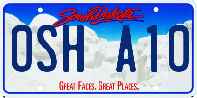 SD license plate 0SHA10
