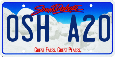 SD license plate 0SHA20