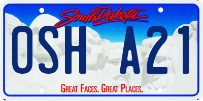SD license plate 0SHA21