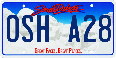 SD license plate 0SHA28