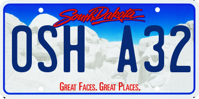 SD license plate 0SHA32