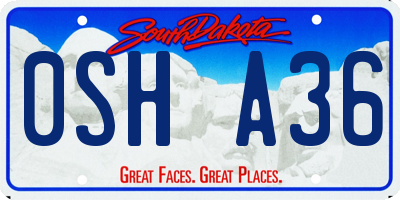 SD license plate 0SHA36