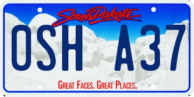 SD license plate 0SHA37