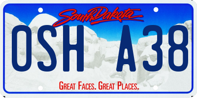 SD license plate 0SHA38