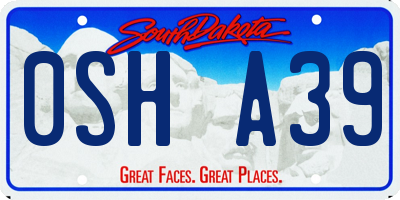 SD license plate 0SHA39