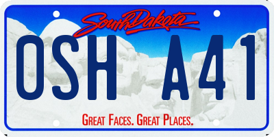 SD license plate 0SHA41