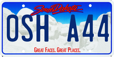 SD license plate 0SHA44