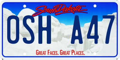 SD license plate 0SHA47