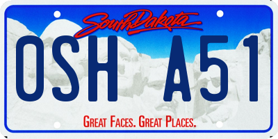SD license plate 0SHA51