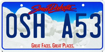 SD license plate 0SHA53
