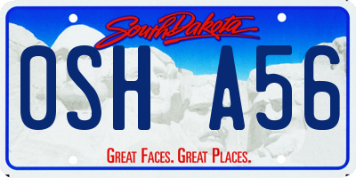 SD license plate 0SHA56