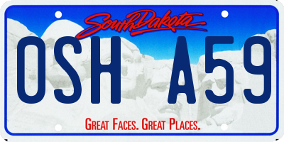 SD license plate 0SHA59