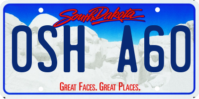 SD license plate 0SHA60
