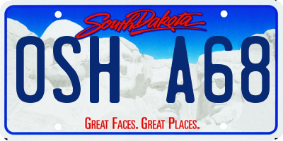 SD license plate 0SHA68