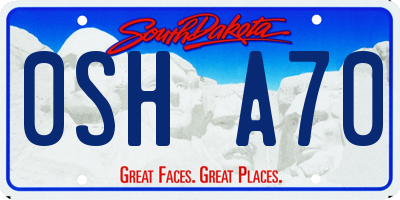 SD license plate 0SHA70