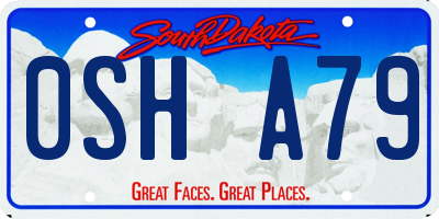 SD license plate 0SHA79