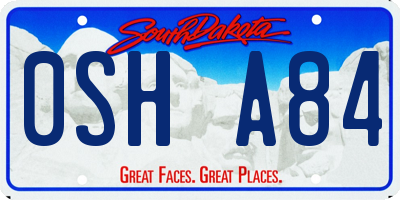 SD license plate 0SHA84