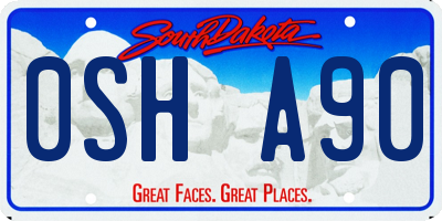 SD license plate 0SHA90