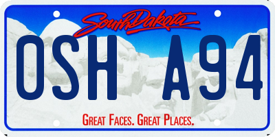 SD license plate 0SHA94