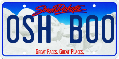 SD license plate 0SHB00