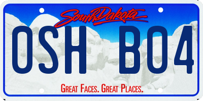 SD license plate 0SHB04