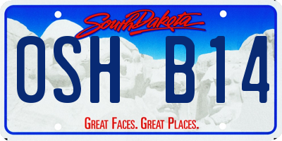 SD license plate 0SHB14