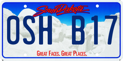 SD license plate 0SHB17