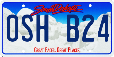 SD license plate 0SHB24