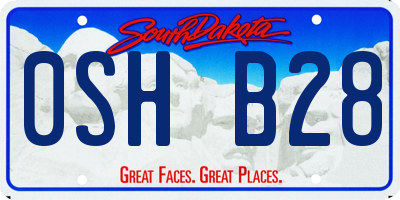 SD license plate 0SHB28