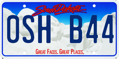 SD license plate 0SHB44