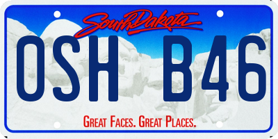 SD license plate 0SHB46