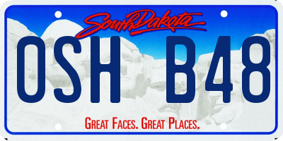 SD license plate 0SHB48