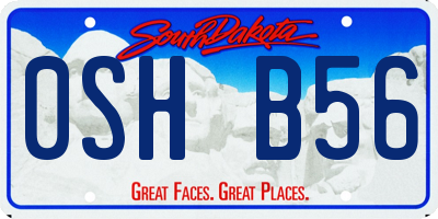 SD license plate 0SHB56