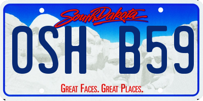 SD license plate 0SHB59