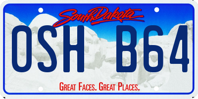 SD license plate 0SHB64