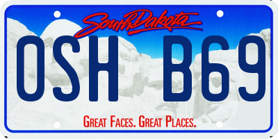 SD license plate 0SHB69