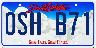 SD license plate 0SHB71