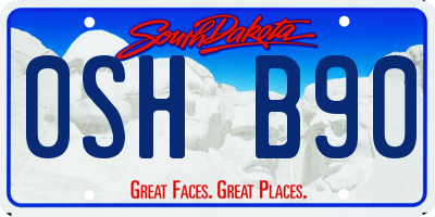 SD license plate 0SHB90