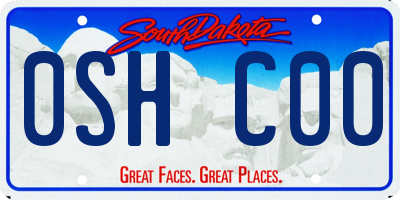 SD license plate 0SHC00