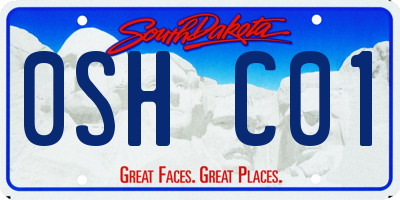 SD license plate 0SHC01