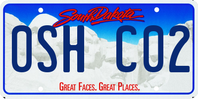 SD license plate 0SHC02