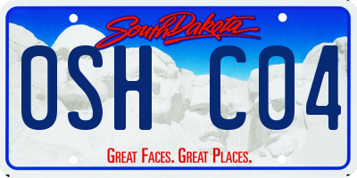 SD license plate 0SHC04