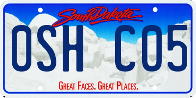 SD license plate 0SHC05