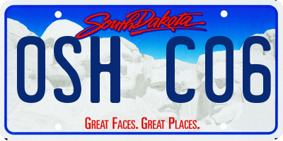 SD license plate 0SHC06