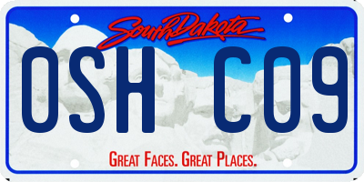 SD license plate 0SHC09