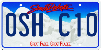 SD license plate 0SHC10